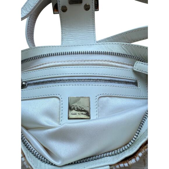 Fendi Textured White Crossbody Bag - Picture 4 of 6